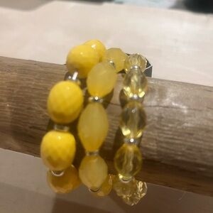 Yellow Beaded Bracelet Set